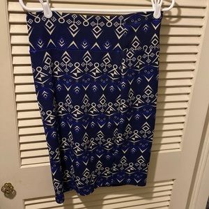 Blue and black LuLaRoe pencil skirt size S